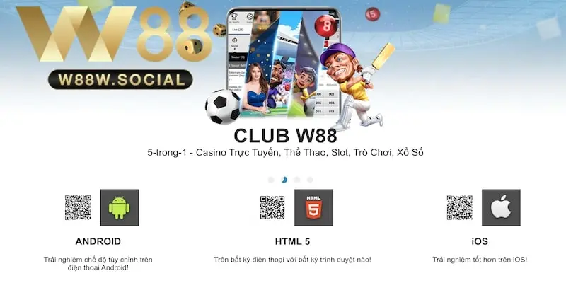 Chọn link tải app W88 tương ứng với thiết bị