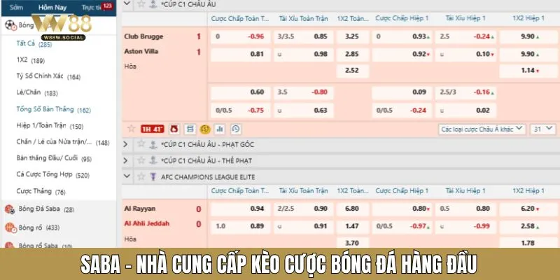 SABA - Sảnh sport trực tuyến đang được yêu thích